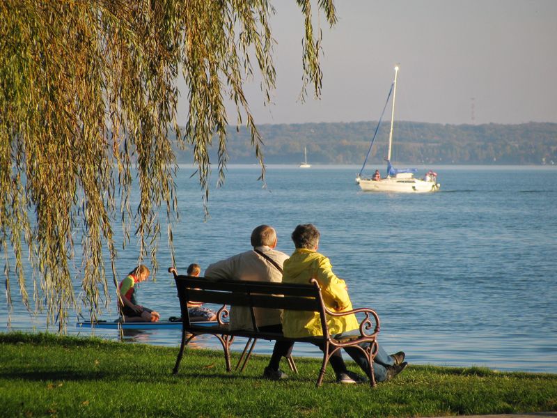 Chill at Lake Balaton in spring, autumn