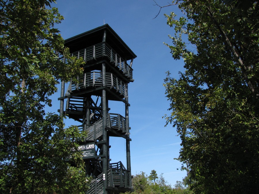 Nature hike, lookout tower in Keszthely Hills at Lake Balaton